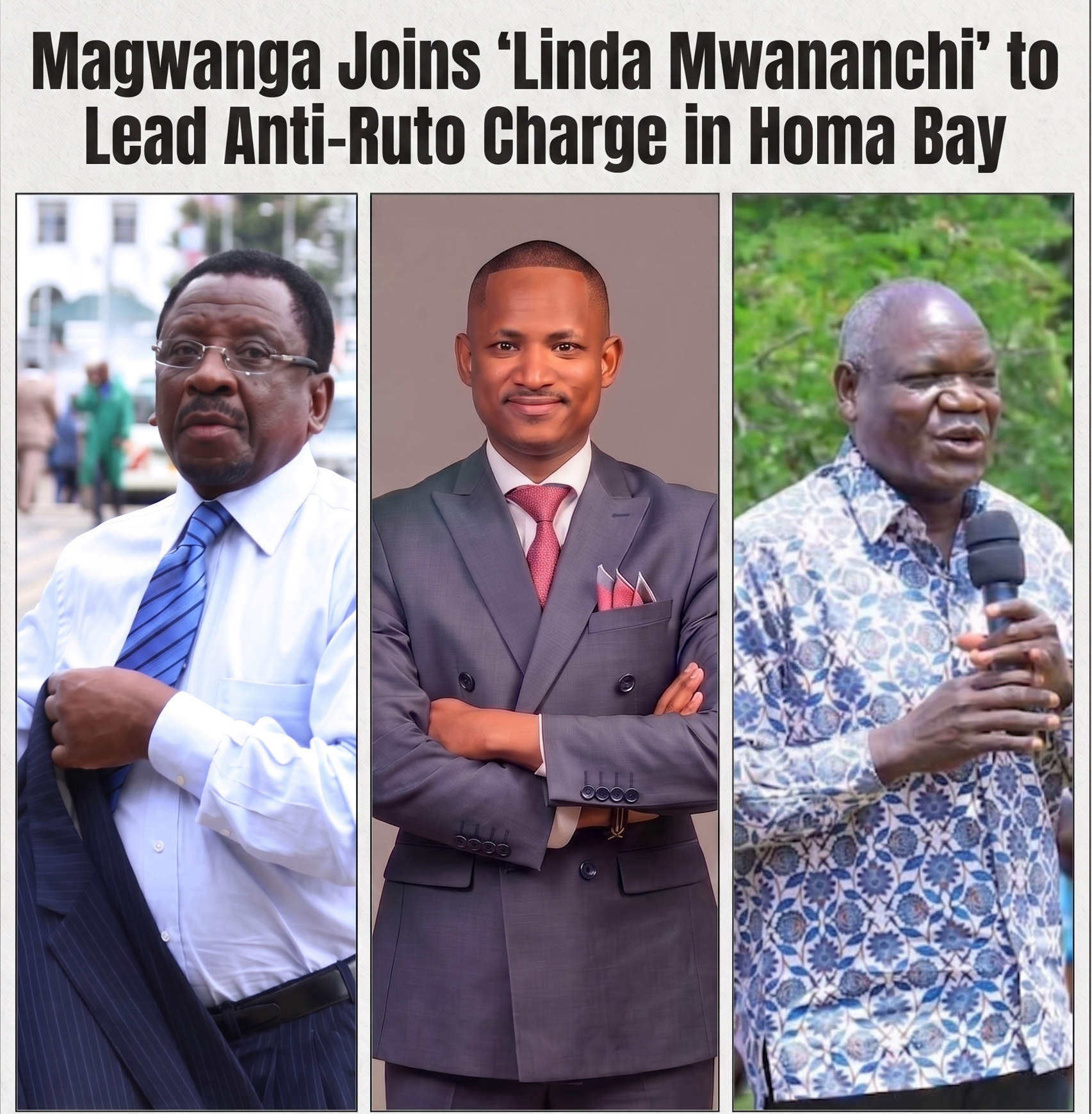 Magwanga Joins 'Linda Mwananchi' to Lead Anti-Ruto Charge in Homa Bay